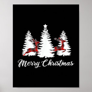 Weihnachts-Shirt für Frauen Büffel Karo Hirsch Poster