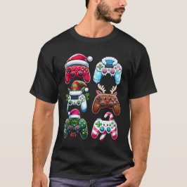 Weihnachts Shirt Santa Elf Gaming Controller Gamer