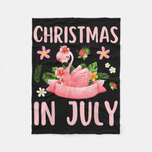 Weihnachts-Shirts im Juli für Frauen Rosa Flamingo Fleecedecke