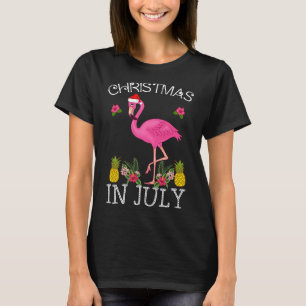 Weihnachts-Shirts im Juli für Frauen Rosa Flamingo T-Shirt