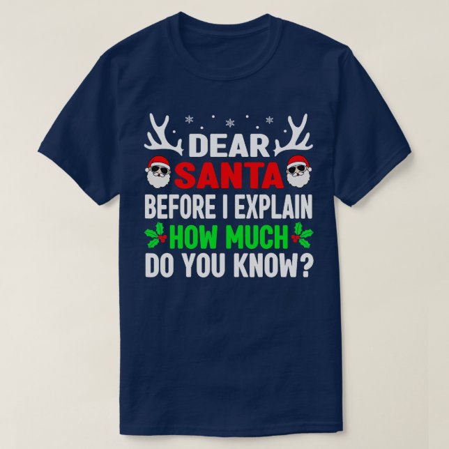Weihnachts-Shirts Kinder Erwachsene lieben Santa I T-Shirt (Design vorne)
