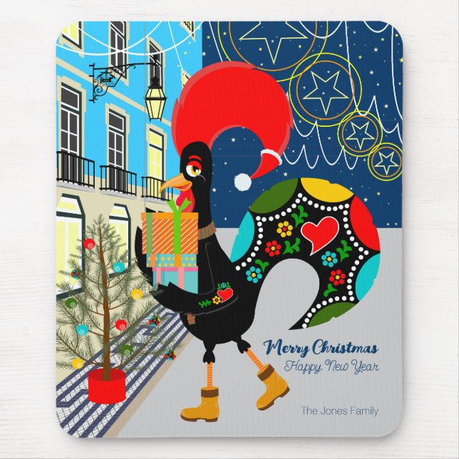 Weihnachts-Shopping mit dem portugiesischen Rooste Mousepad (Vorne)