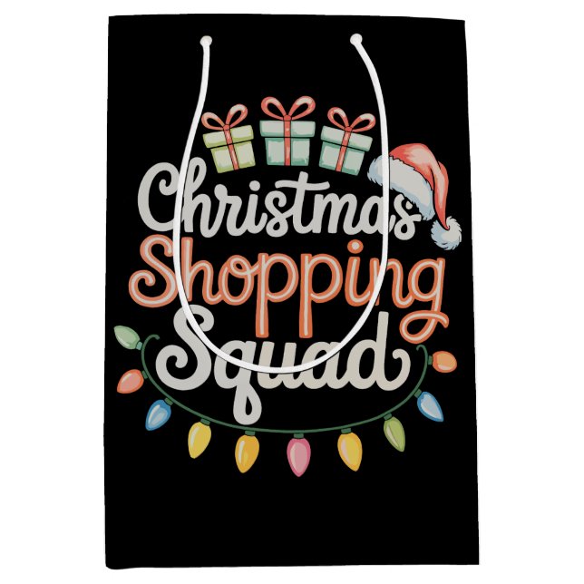 Weihnachts-Shopping-Squad Weihnachten passt Famili Mittlere Geschenktüte (Vorderseite)