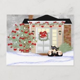 Weihnachts Siamese Pals Feiertagspostkarte