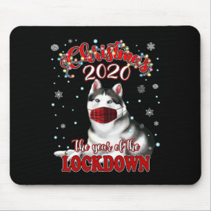 Weihnachts-Sibirian-Husky-Hundeshirt-Quarantäne-Sp Mousepad