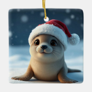 Weihnachts-Siegel Keramikornament