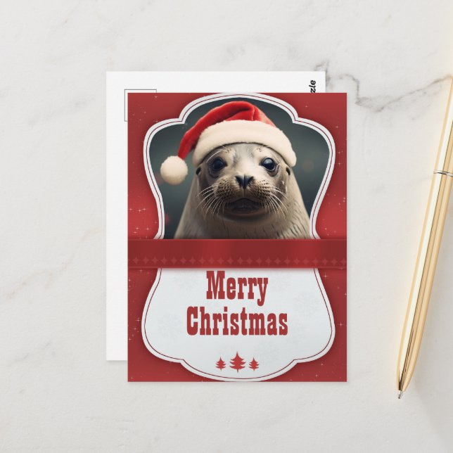 Weihnachts-Siegel Postkarte (Vorderseite/Rückseite Beispiel)