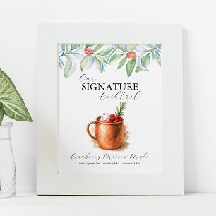 Weihnachts-Signature-Cocktail-Bar-Schilder Poster