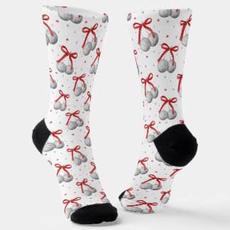 Weihnachts-Silber-Disco-Kugeln-Ornamente mit roter Socken