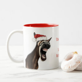 Weihnachts-Singing Donkey-Tasse Zweifarbige Tasse