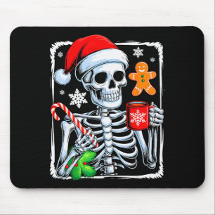 Weihnachts-Skelett Heiße Schokolade Lustiges Weihn Mousepad