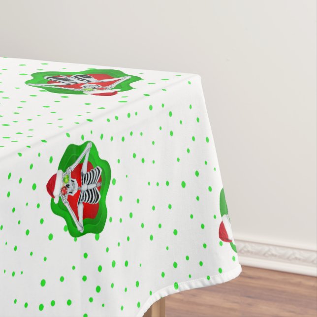 Weihnachts-Skelett Helle Spritzer Punkte Tischdecke (Beispiel)