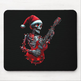 Weihnachts-Skelett-Schädel spielt Gitarre Rock And Mousepad