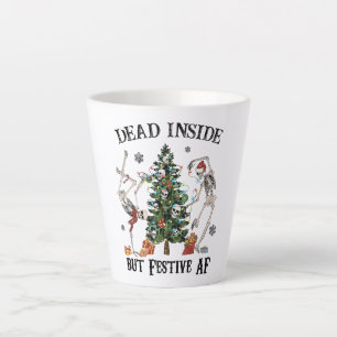 Weihnachts-Skelett - Totes Innen, aber festlich Milchtasse