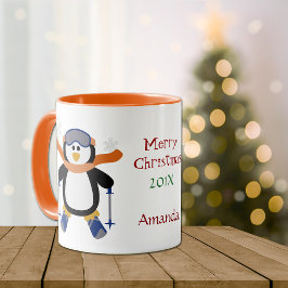 Weihnachts Ski Penguin Tasse