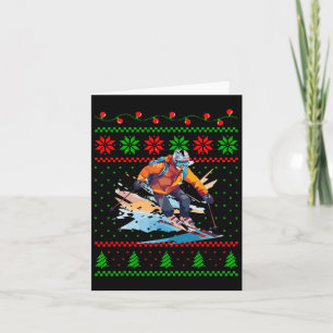 Weihnachts-Ski-Sportliebhaber Skifahrer Lustiges X Karte