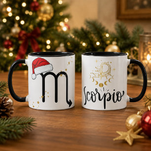 Weihnachts-Skorpion-Sternzeichen-Santa-Hut Tasse