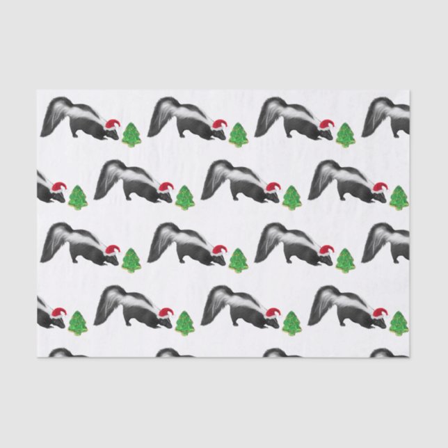 Weihnachts-Skunk-Tissue Seidenpapier (Vorderseite)