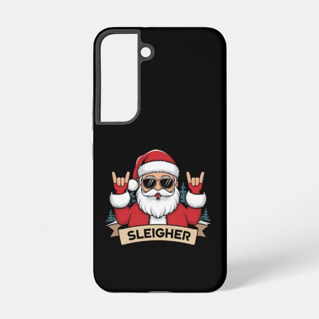 Weihnachts-Sleigher Santa Rock Xmas Rocker Samsung Galaxy Hülle (Rückseite)
