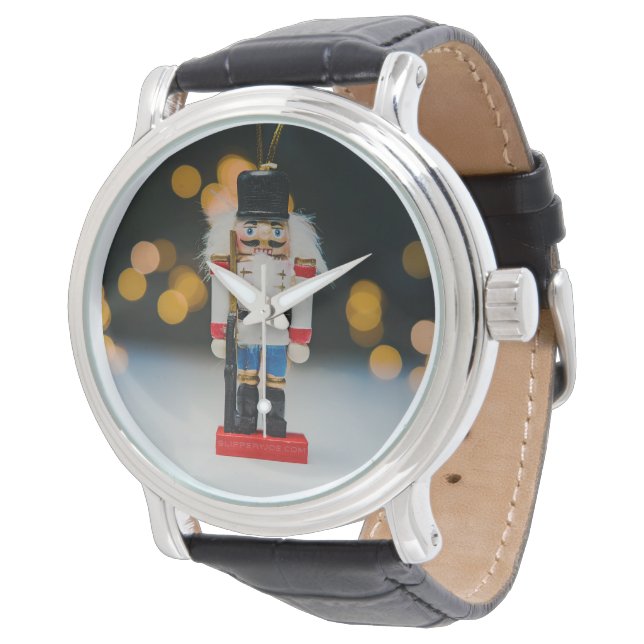 Weihnachts-SlipperyJoe Nutcracker figurine Ornamen Armbanduhr (Schrägansicht)