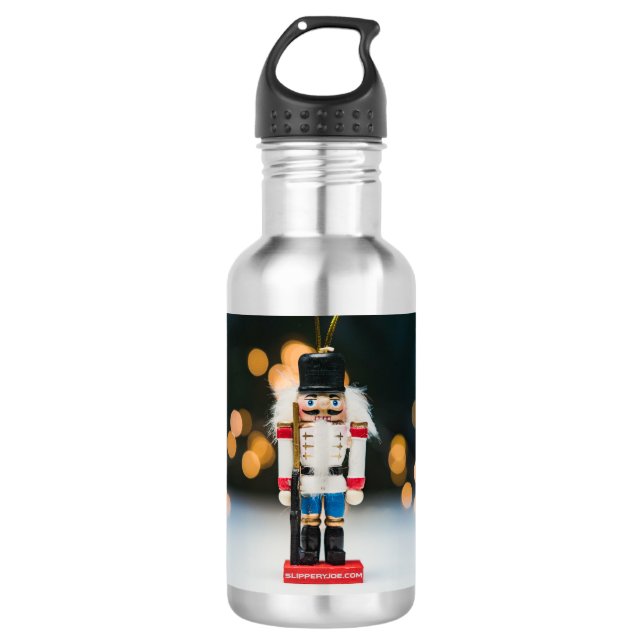Weihnachts-SlipperyJoe Nutcracker figurine Ornamen Edelstahlflasche (Vorderseite)