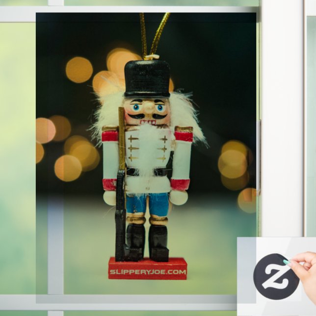Weihnachts-SlipperyJoe Nutcracker figurine Ornamen Fensteraufkleber (Zuhause)