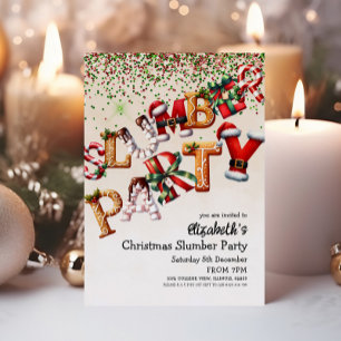 Weihnachts-Slumber Geburtstagsparty Einladung