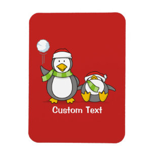 Weihnachts-Snowballpinguine Magnet