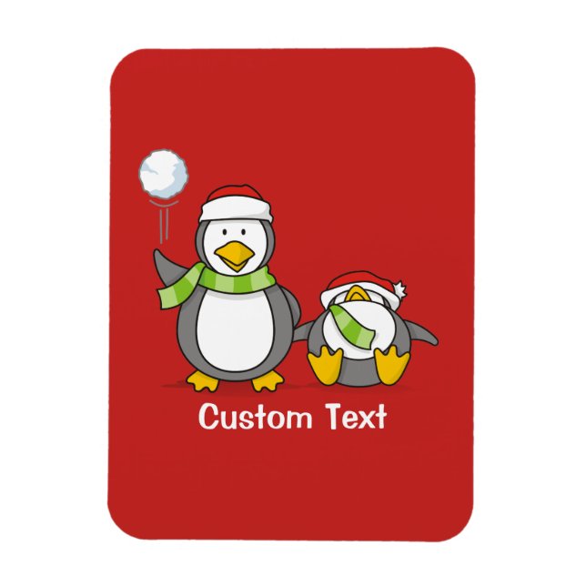 Weihnachts-Snowballpinguine Magnet (Vertikal)