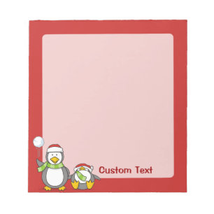 Weihnachts-Snowballpinguine Notizblock