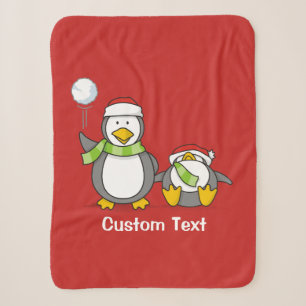 Weihnachts-Snowballpinguine Sherpadecke