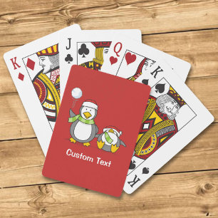Weihnachts-Snowballpinguine Spielkarten