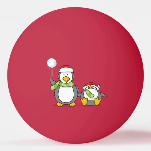 Weihnachts-Snowballpinguine Tischtennisball (Vorderseite)