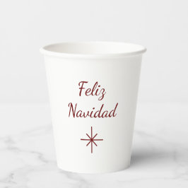 Weihnachts-Snowflake Feliz Navidad Einfaches Festi Pappbecher