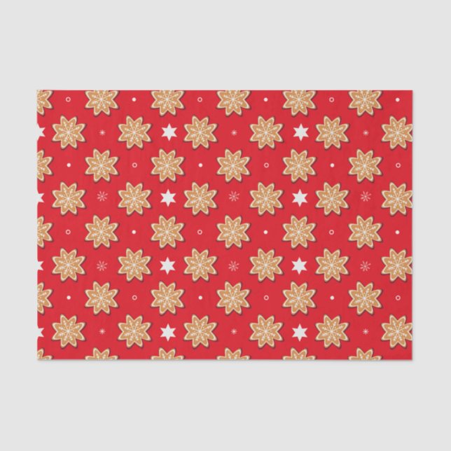 Weihnachts-Snowflake-Lebkuchen Seidenpapier (Vorderseite)
