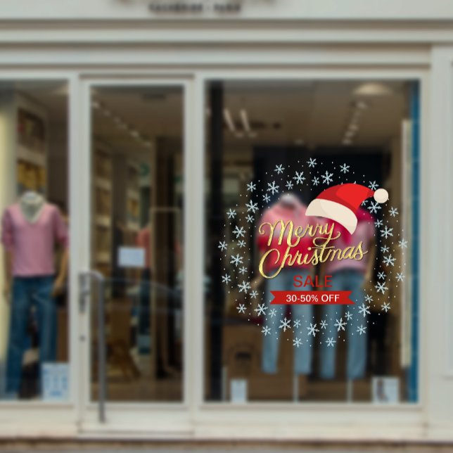 Weihnachts-Snowflake-Verkauf Business-Anzeigen Fensteraufkleber (custom Christmas Snowflake Sale Business Ads Window Cling)
