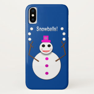 Weihnachts-Snowlady Juggling Snowballs Funny Case-Mate iPhone Hülle