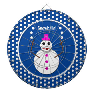 Weihnachts-Snowlady Juggling Snowballs Funny Dartscheibe