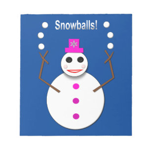 Weihnachts-Snowlady Juggling Snowballs Funny Notizblock