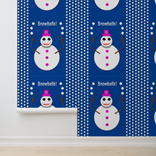 Weihnachts-Snowlady Juggling Snowballs Funny Tapete