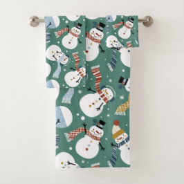 Weihnachts-Snowman-Badehandtuch-Set Badhandtuch Set