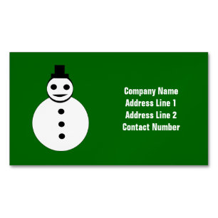 Weihnachts-Snowman Custom Business Cards lächeln Magnetische Visitenkarte