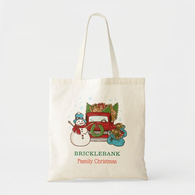 Weihnachts-Snowman-Familie passt zusammen Tragetasche (Vorne)