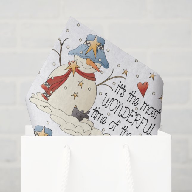 Weihnachts-Snowman-Feiertagszeitung Seidenpapier (Geschenk Tasche)