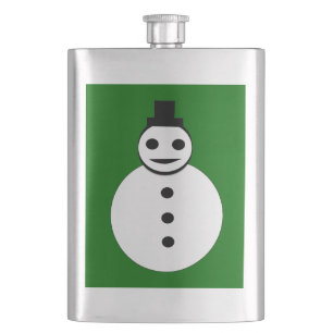 Weihnachts-Snowman-Flaschen lächeln Flachmann