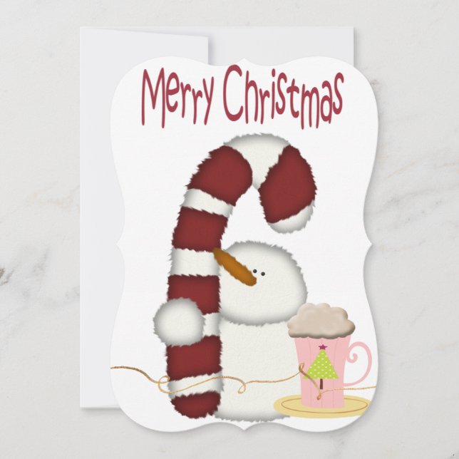 Weihnachts-Snowman Flat Grußkarte Karte (Vorderseite)