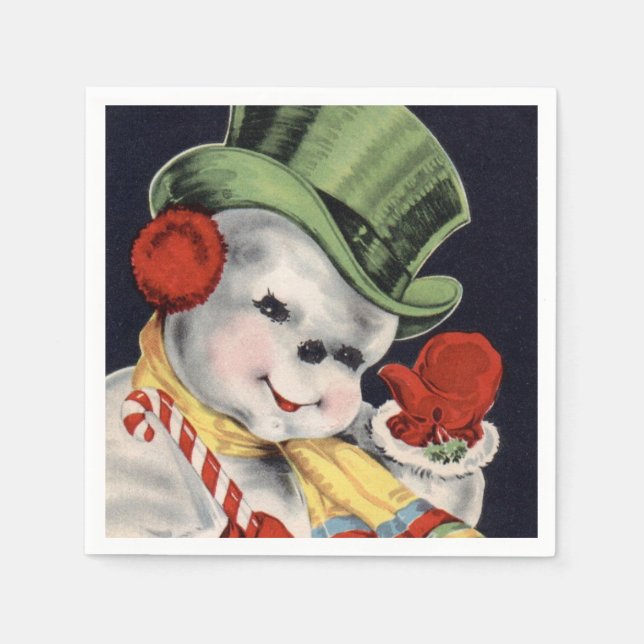 Weihnachts-Snowman Holiday Papierservietten (Vorderseite)