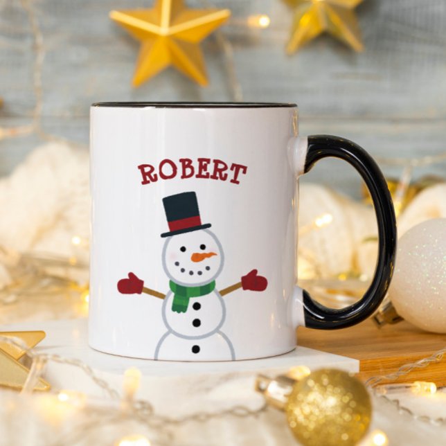 Weihnachts-Snowman-Individuelle Name-Tasse Tasse (Von Creator hochgeladen)