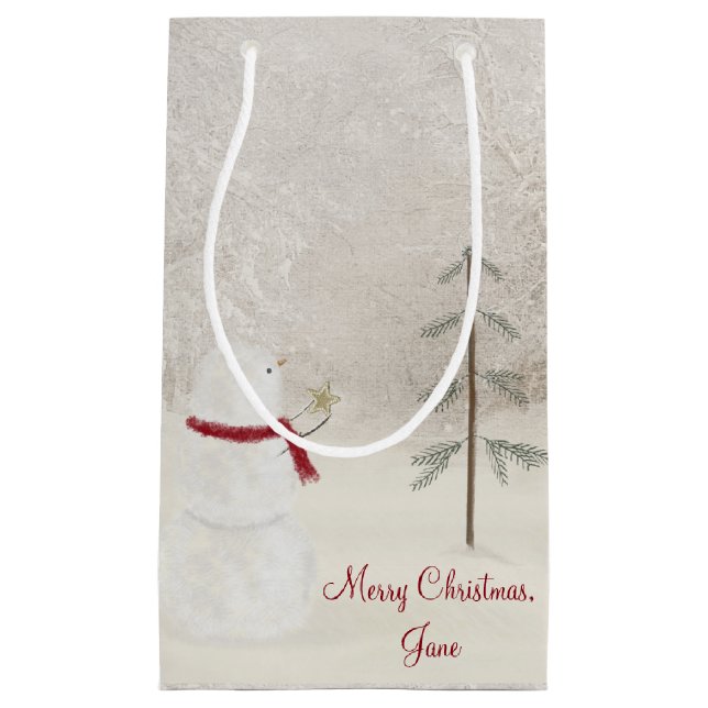 Weihnachts-Snowman Kleine Geschenktüte (Vorderseite)