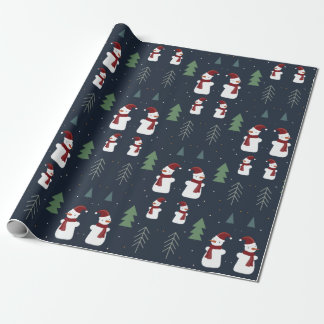 Weihnachts-Snowman Matte Wrapping Paper Geschenkpapier
